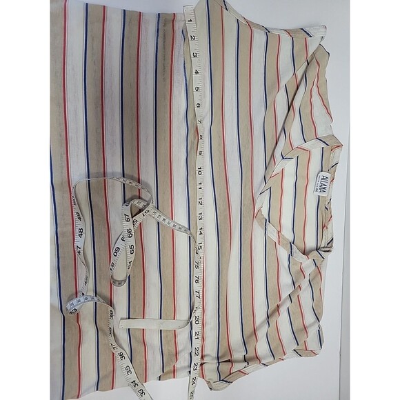 Vintage 70/80s Womens Allana‎ Cap Sleeve Striped Shirt Size 44 USA - Picture 13 of 16